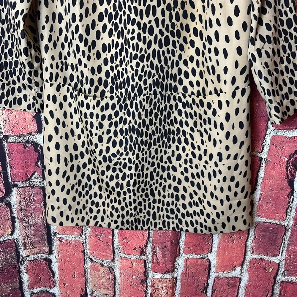 J.CREW Jules Dress in Wildcat Leopard Animal Print Tan Shift Style Size 2